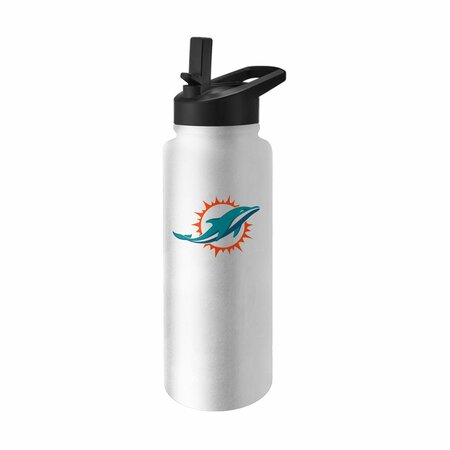 LOGO BRANDS Miami Dolphins Quencher Logo Flip Top Water Bottle 617-S34QB-8